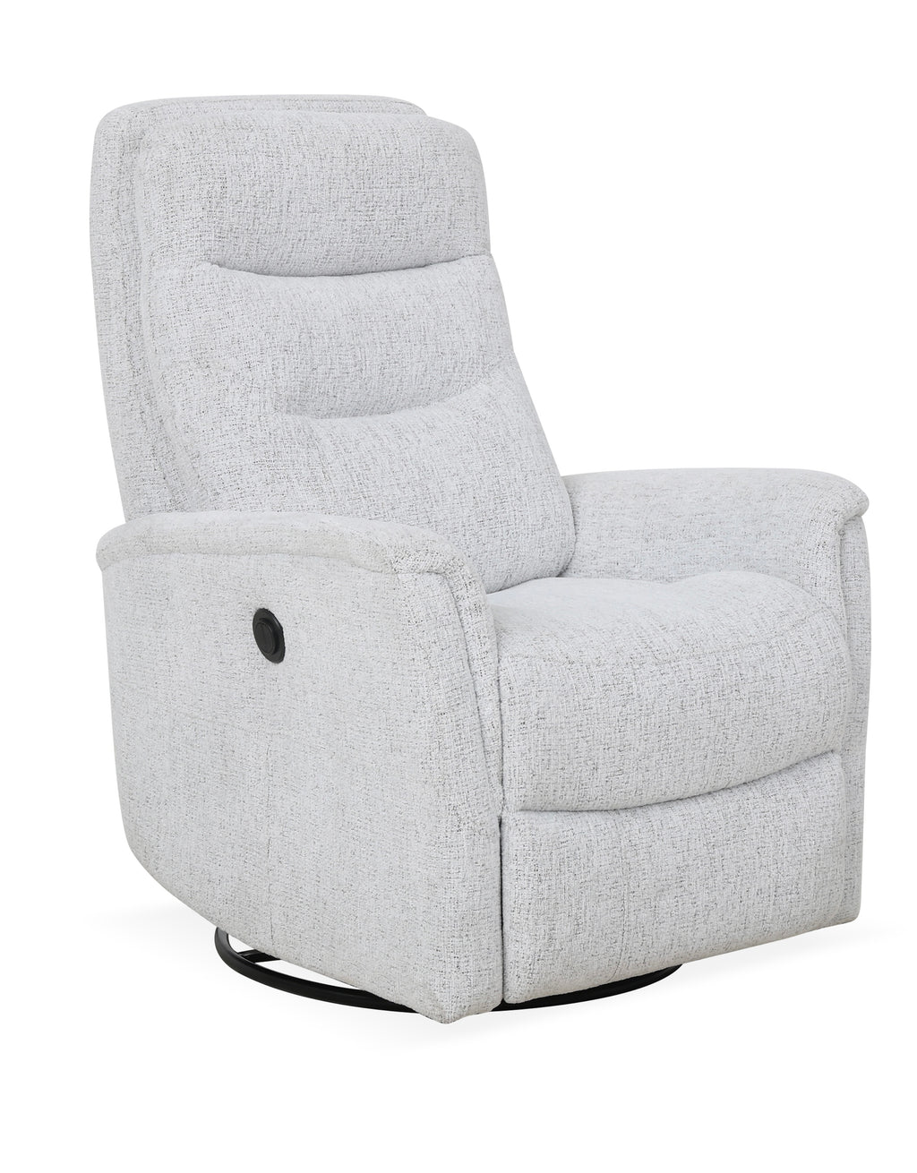 Gray recliner chair on a white background