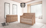 Load image into Gallery viewer, Appleseed Rowan flat top crib &amp; double dresser in sandwash
