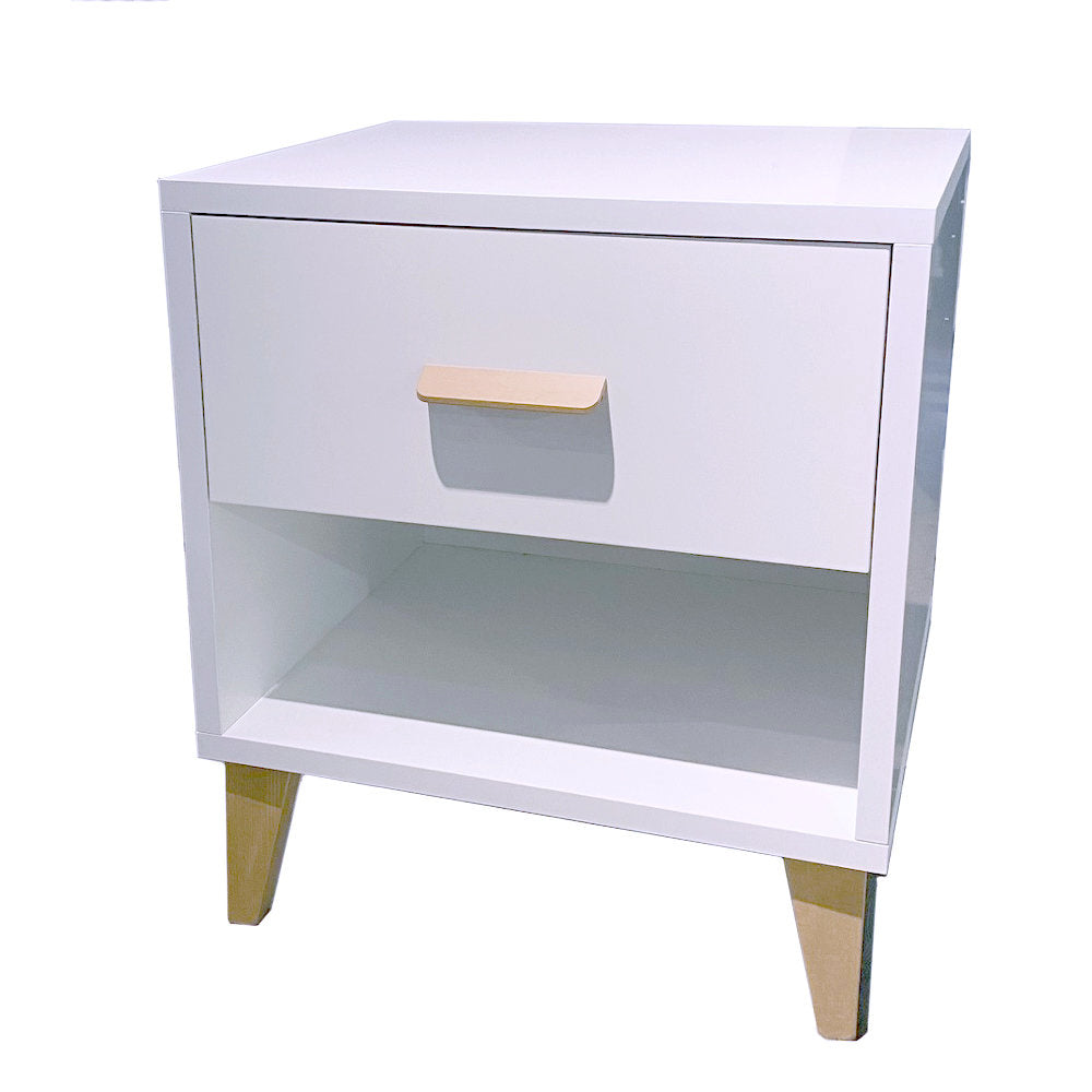 Donatello nightstand in white/natural