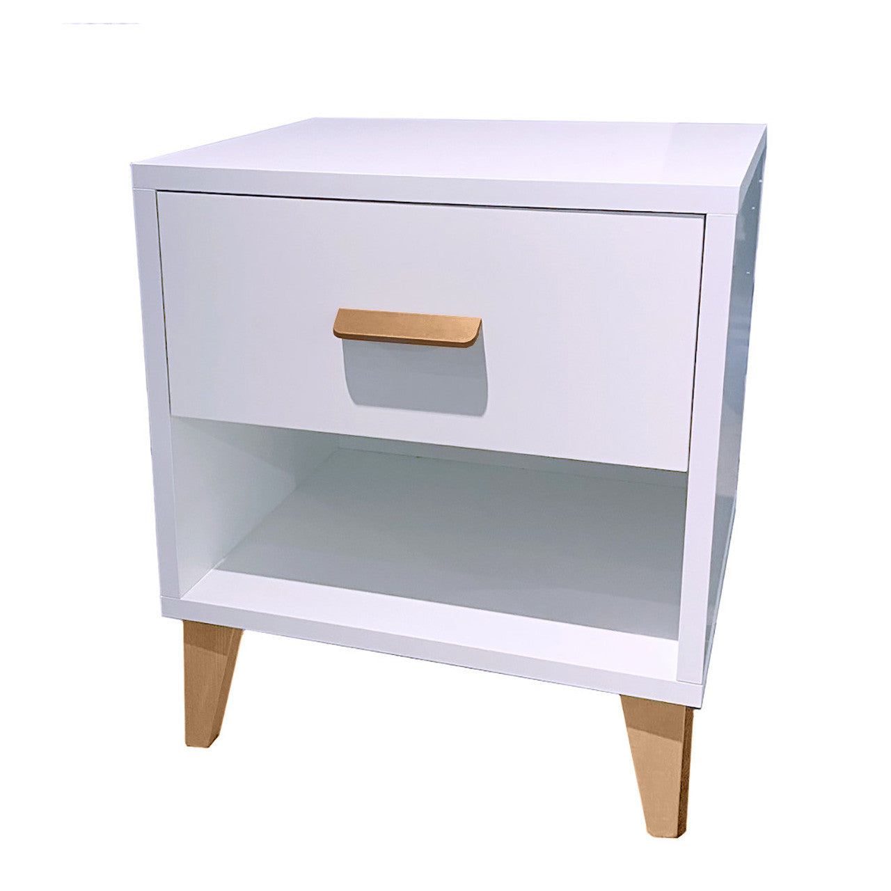 Donatello nightstand in white/walnut