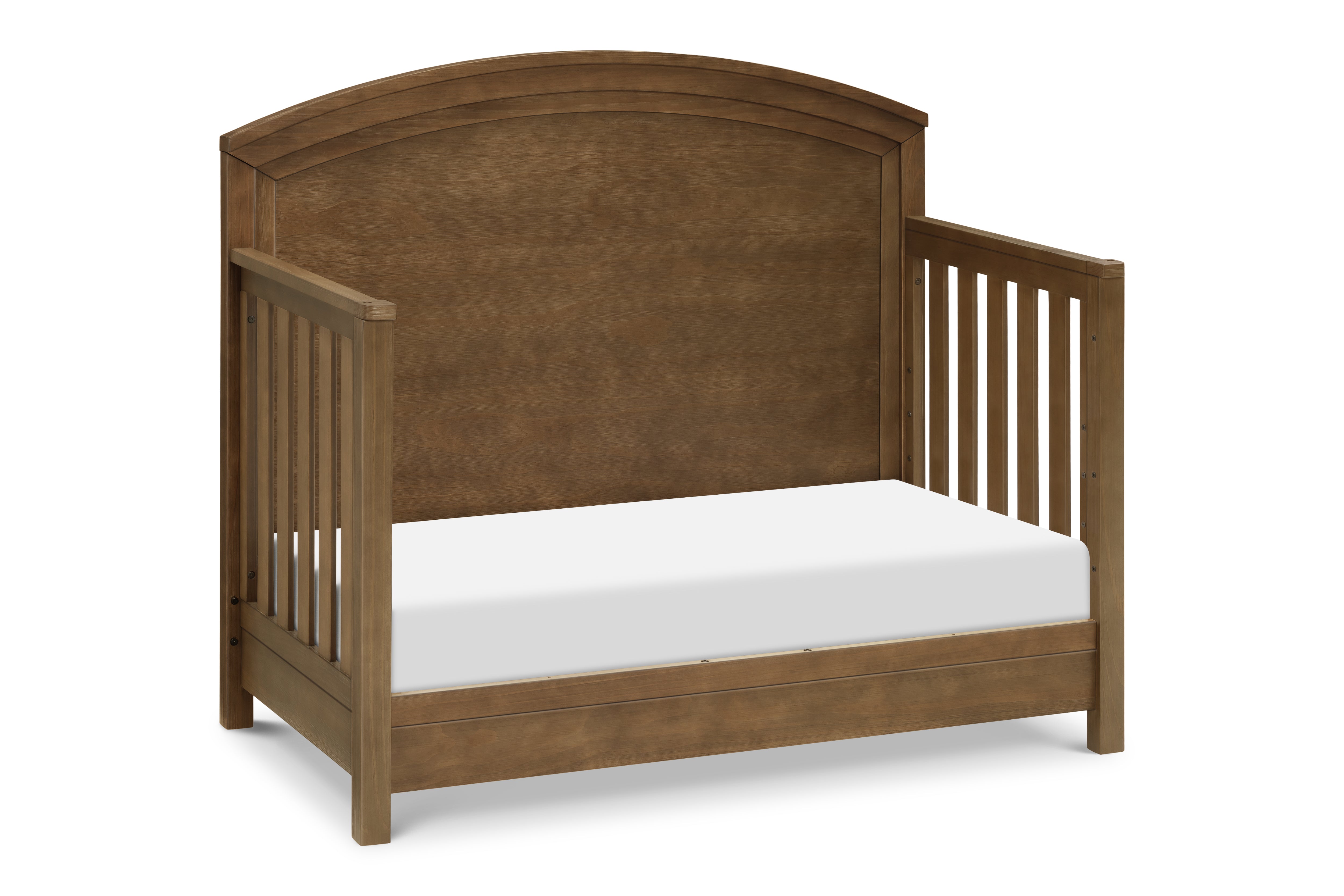 Hemsted crib, converted to daybed, in distressed walnut