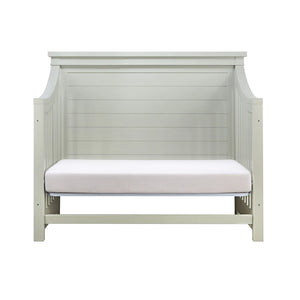 Rowan flat top crib, converted to daybed, in sage finish