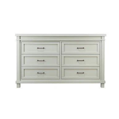 Rowan six drawer double dresser in sage finish