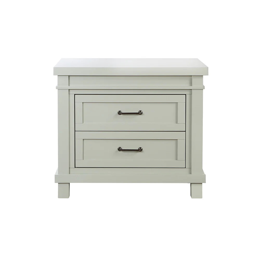 Rowan two drawer nightstand in sage finish