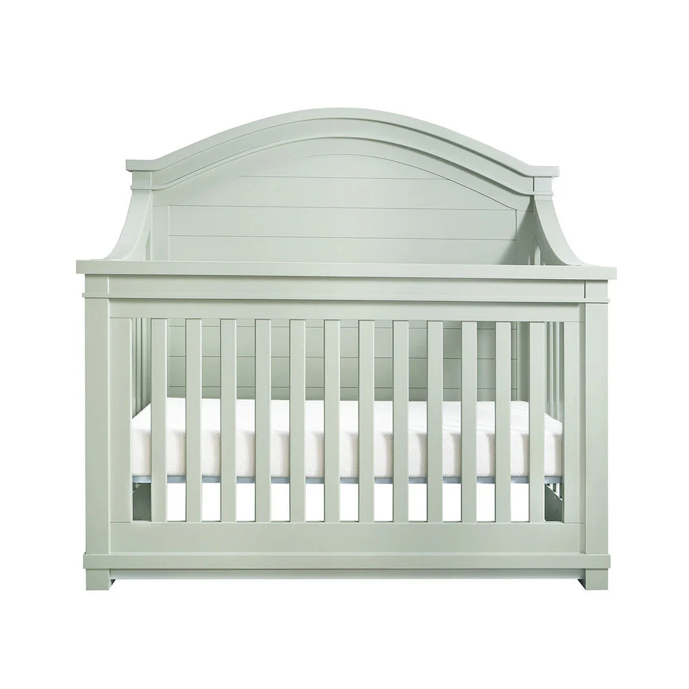 Rowan curved top crib in sage finish