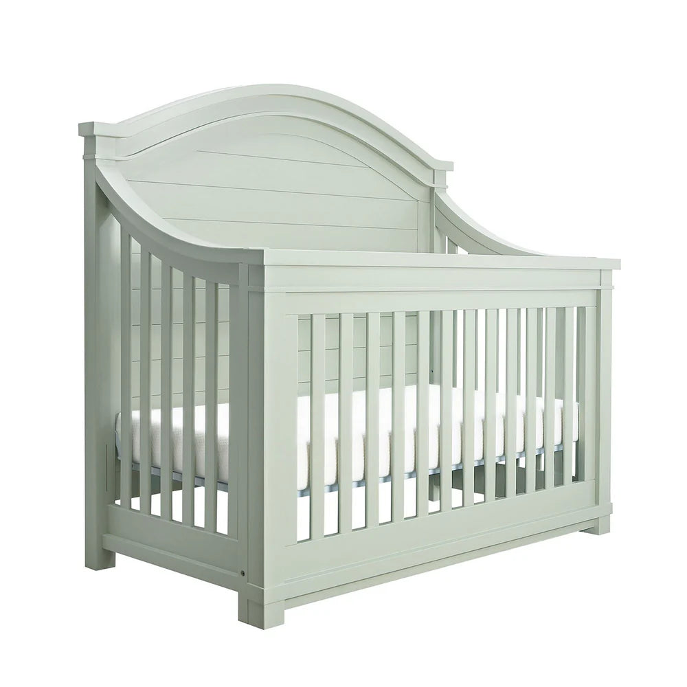 Rowan curved  top crib in sage finish