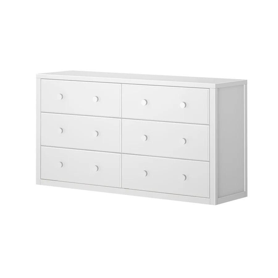 Maxtrix six drawer double dresser in white finish