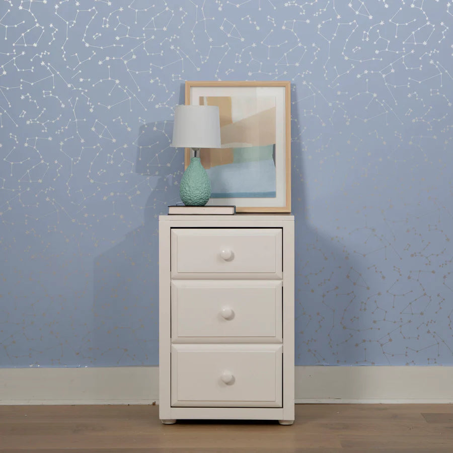 Maxtrix three drawer nightstand in white finish