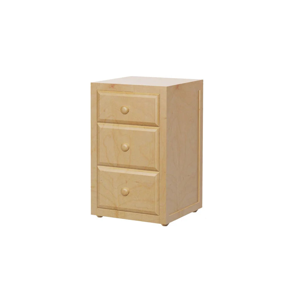 Maxtrix three drawer nightstand in natural finish