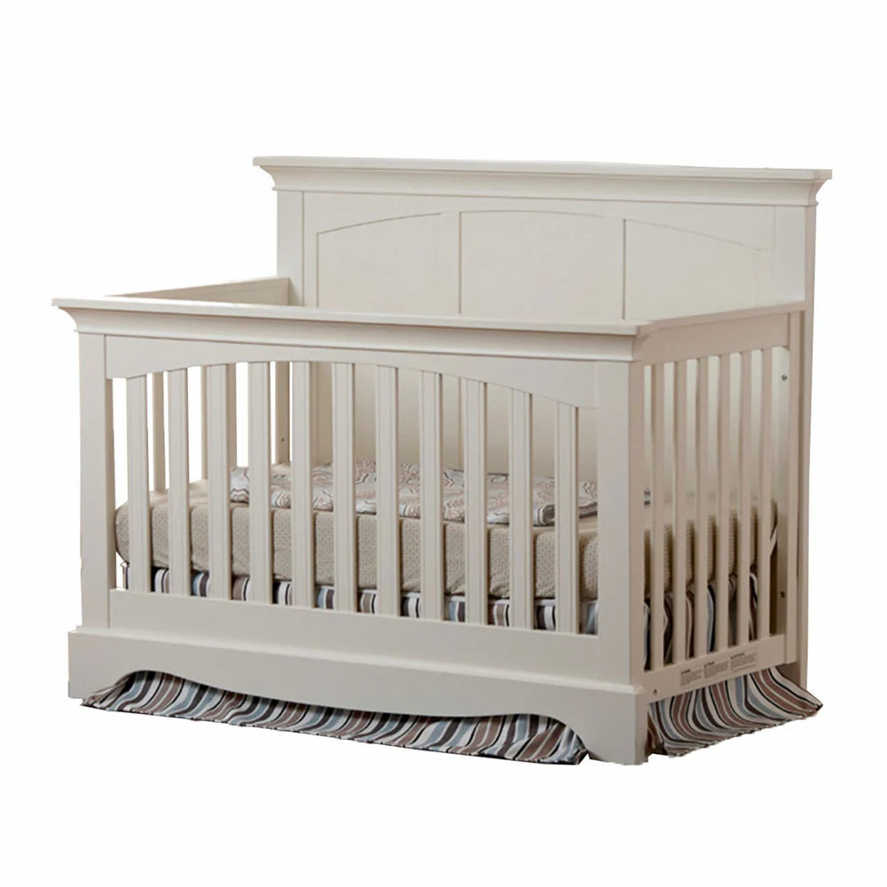 White crib on a white background