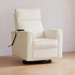 Load image into Gallery viewer, Beige recliner chair on a wooden floor with a plain wall background
