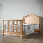 Load image into Gallery viewer, Dakota crib converted to a full bed, in harvest finish.
