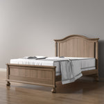 Load image into Gallery viewer, Wooden bed with white bedding in a minimalistic room
