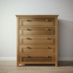 Load image into Gallery viewer, Wooden dresser with multiple drawers on a plain background
