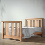Load image into Gallery viewer, Karisma crib, converted to a full bed, in natural wood
