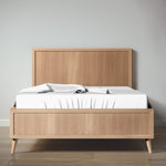Load image into Gallery viewer, New York crib in natural, converted to full bed with optional low profile footboard.
