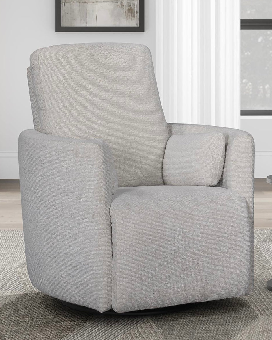 Cream recliner against white wall