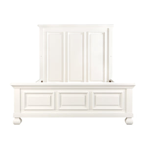 White Solvang crib converted to a full bed with optional low profile footboard 