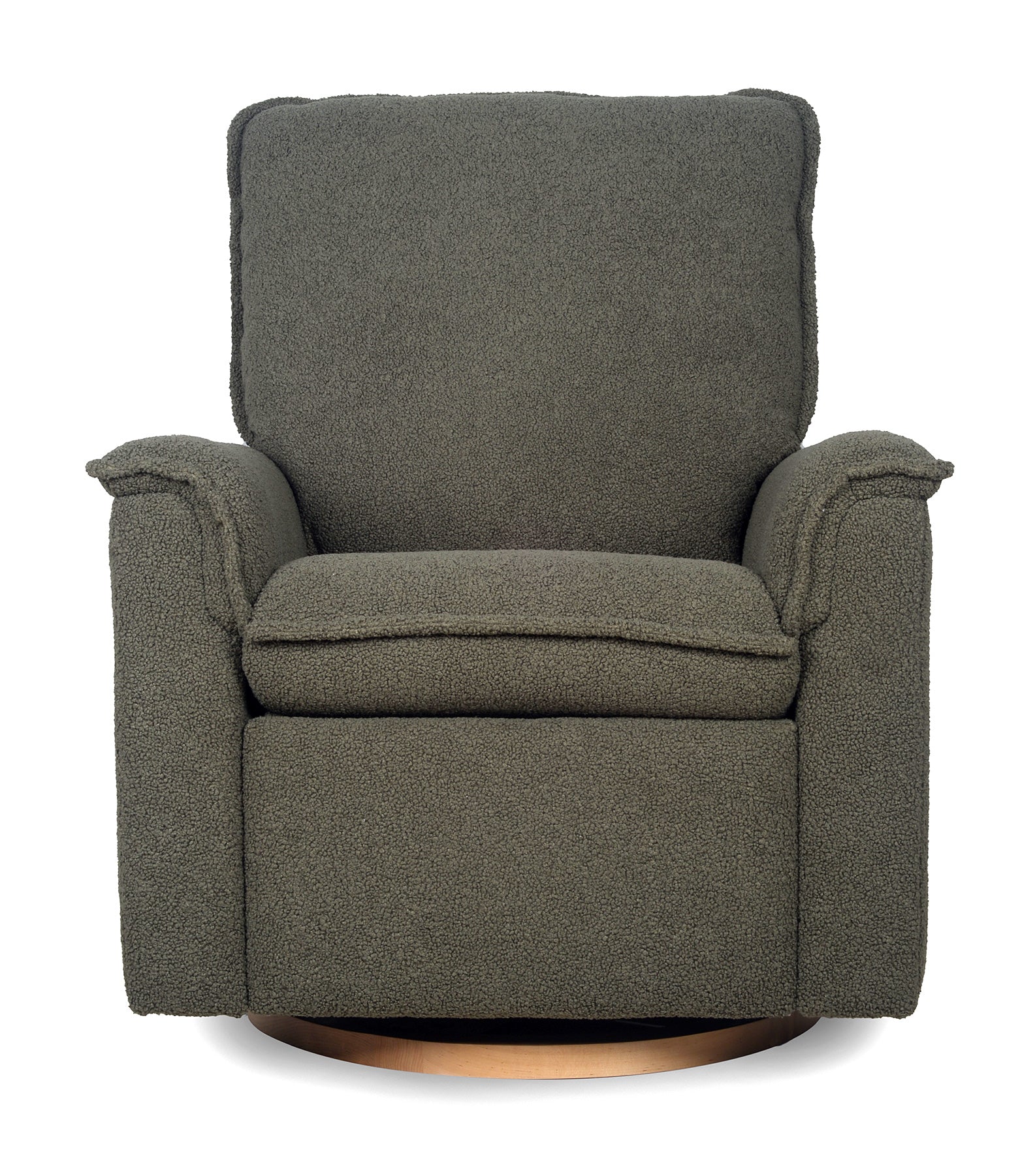 Dream power recliner, shown in sage fabric with wood base