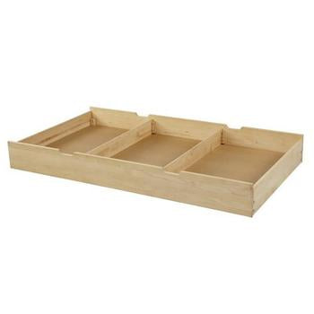 Maxtrix storage trundle with removable dividers, shown in natural 
