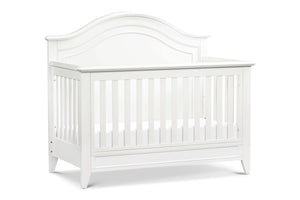 Beckett curved top crib in warm white