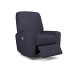 Load image into Gallery viewer, Brixy glider recliner with power option, shown in navy blue.

