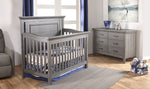 Load image into Gallery viewer, Como flat top crib &amp; double dresser, shown in distressed granite

