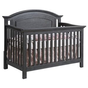 Como curved top crib shown in distressed granite 