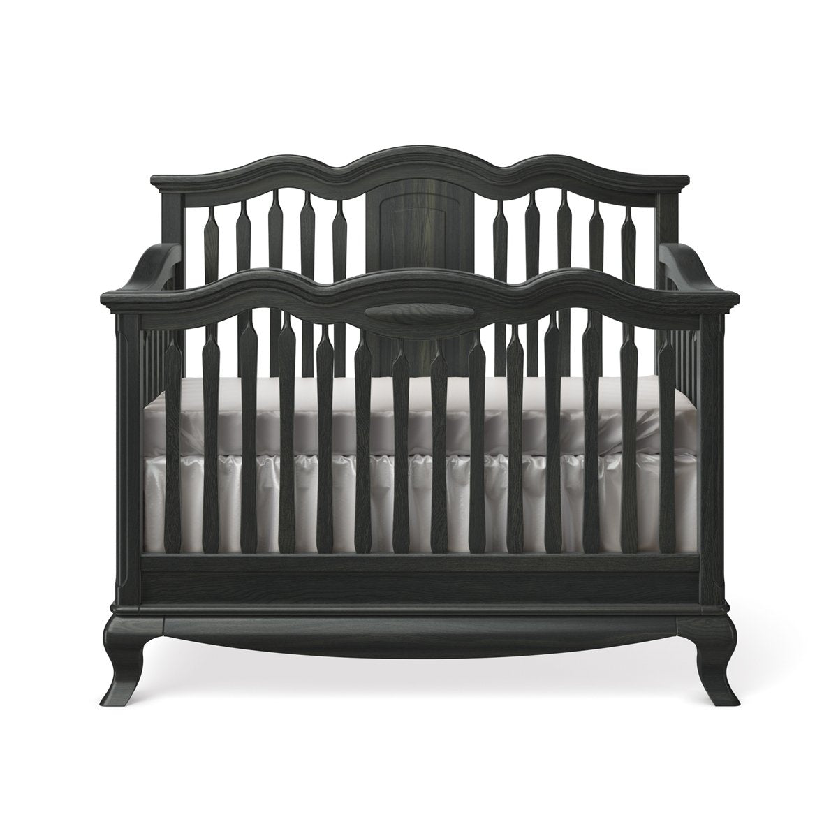 Cleopatra Open Back Convertible Crib, in oil grey