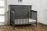 Load image into Gallery viewer, Como flat top crib converted to toddler bed, shown in distressed granite
