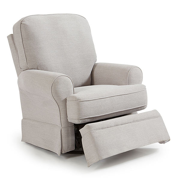 Julia glider recliner, shown in cream with footrest slightly reclined